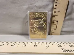 Vintage Pokemon 1999 PIKACHU Burger King Promo 23k Gold Plated Trading Card - Image 1
