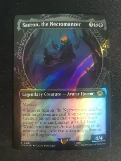 MTG Sauron, The Necromancer Showcase: Tales of Middle-earth 802 *SURGE FOIL* - Image 1