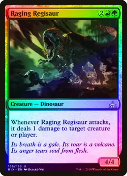 Raging Regisaur FOIL Rivals of Ixalan NM Red Green Uncommon MTG CARD ABUGames - Image 1