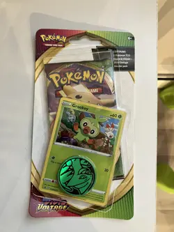 Pokemon TCG Vivid Voltage Grookey Booster Pack With Coin - Factory Sealed - Image 1