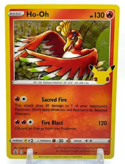 Pokemon Sword & Shield CELEBRATIONS 001/025 Ho-Oh 4X Mint/NM Holo 4 Playset X4 - Image 2