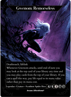Gwenom, Remorseless - Full Art Altered Art Custom Proxy Cards - Image 1