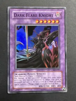 Yugioh Dark Flare Knight DCR-017 Super Rare Foil Holo Trading Card Unlimited NM - Image 1