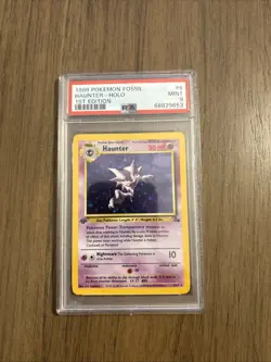Pokemon TCG Fossil Set Haunter 1st Edition Holo Rare Card PSA 9 Mint - Image 1
