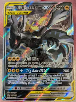 Pikachu & Zekrom GX - SM168 - Pokemon Sun & Moon Promo Ultra Rare Card NM - Image 1