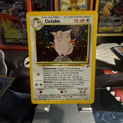 Pokemon Cards Clefable 5/130 Holo Rare Base Set 2 - *SWIRL* - Image 1