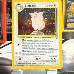 Pokemon Cards Clefable 5/130 Holo Rare Base Set 2 - *SWIRL* - Image 3