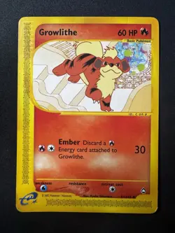 Growlithe Aquapolis Uncommon Card 51/147 Regular LP Condition 2002 - Image 1