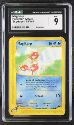 CGC 9 MINT Magikarp 2003 Skyridge 75/144 Pokemon Card - Image 1