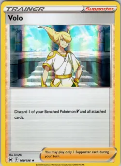 Pokemon TCG Volo Sword & Shield Lost Origin 169/196 Holo Rare Card NM - Image 1