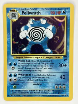 Poliwrath LP 15/130 Base Set 2 Pokemon TCG Holo - Image 1