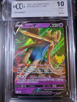 Pokemon TCG Zacian V 016/025 Celebrations BCCG 10 Mint or Better Graded Card - Image 2