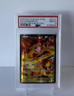 2016 POKEMON XY BLACK STAR PROMO RED & BLUE COLLECTION FA/CHARIZARD EX PSA 8 Nm - Image 1