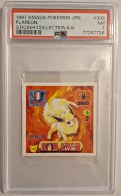 1997 Pokemon Amada Sticker Japanese Flareon #339 - PSA 7 NM. POP 6!! - Image 1