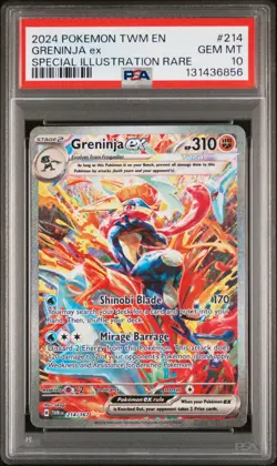 2024 POKEMON TWM EN-TWILIGHT MASQUERADE #214 GRENINJA EX PSA 10 - Image 1