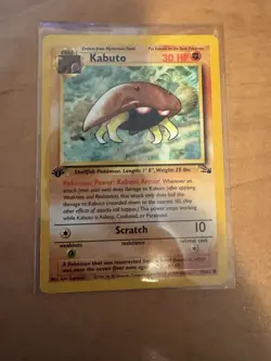 Pokemon Kabuto 1st Edition Fossil Set 1999 50/62 WOTC LP - Image 1