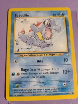 Totodile - 80/111 - Common - Unlimited Edition LP, English Pokemon Neo Genesis - Image 1