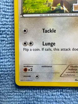 LP - Eevee 63/98 Build a Bear Workshop Stamped Exclusive Pokemon TCG 2015 Promo - Image 5