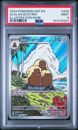 Pokemon Alolan Dugtrio 208/191 Scarlet & Violet Surging Sparks PSA 9 - Image 1
