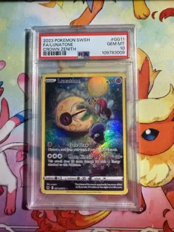 2023 Pokemon SWSH FA/Lunatone GG11 PSA 10 & F/A Solrock GG15 PSA 10 Crown Zenith - Image 3