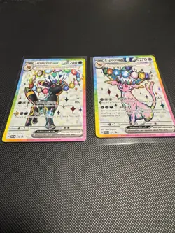 Pokemon Umbreon and Espeon Black Star Promo SVP175 SVP176 Figure Collection NM/M - Image 1