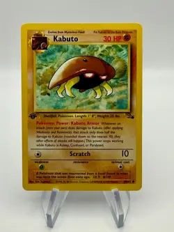 1st Edition Kabuto 50/62 - Fossil Set 1999 Vintage Pokemon Card - Lightly Played - Image 1