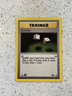 *1st Edition* Pokemon TCG GAMBLER - Common Fossil Pokemon Card 60/62 - Image 2
