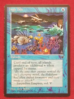 Magic The Gathering FALLEN EMPIRES HIGH TIDE WEBER blue card MTG - Image 1