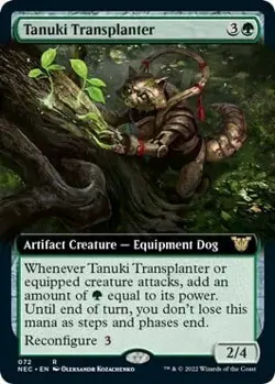 MTG TANUKI TRANSPLANTER EXTENDED ART Neon Dynasty Commander NM - Image 1
