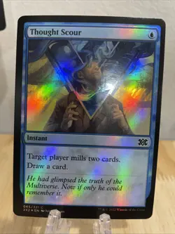 MTG Thought Scour FOIL #065/331 Double Masters 2022 Common 2X2 NM/M - Image 1
