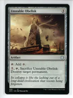 UNSTABLE OBELISK Forgotten Realms Commander #220 AFC(NM+)(MTG) - Image 1