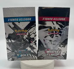 Pokemon SV10.5 Black Bolt White Flare Sealed LOT 2 Booster Bundle Display Case - Image 1