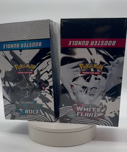 Pokemon SV10.5 Black Bolt White Flare Sealed LOT 2 Booster Bundle Display Case - Image 2