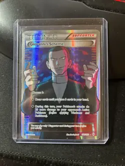 Giovanni's Scheme 162/162 Breakthrough Full Art Holo Pokemon Card TCG Aga - Image 1