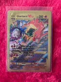 Pokemon Charizard VSTAR GOLD Foil Fan Art Collector Card - 280 HP - Image 1