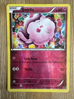 Swirlix 68/119 2014 Phantom Forces Pokemon Card TCG Reverse Holo Common - DMG - Image 1