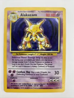 Alakazam 1/102 Base Set Unlimited (1999) Holo Rare Card Vintage WOTC Pokemon TCG - Image 1