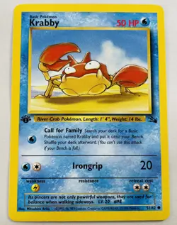 1ST EDITION Krabby 51/62 Common 1999 Fossil Set WOTC Pokemon Cards NEAR MINT - Image 1