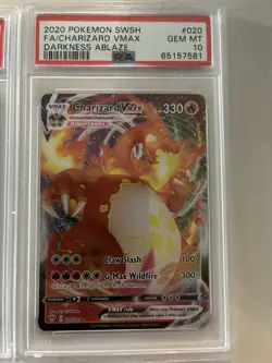 Pokemon 2020 Charizard VMAX FA SWSH Darkness Ablaze Card PSA 10 020/189 - Image 1