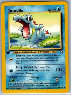 Totodile 81/111 1st Edition Non Holo Neo Genesis - Pokemon Card - NM - Image 1
