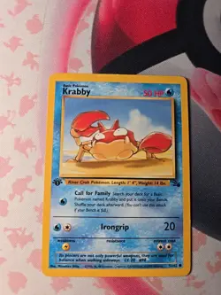 Pokemon TCG Krabby Fossil 51/62 Regular 1999-2000 Wizards Base Set Copyright... - Image 1
