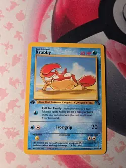 Pokemon TCG Krabby Fossil 51/62 Regular 1999-2000 Wizards Base Set Copyright... - Image 2