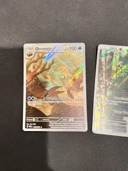 Pokemon 151 Lot Psyduck AR, Omanyte AR, Metal Mew Card - Image 2