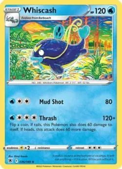x4 Whiscash - 036/189 - Uncommon - Reverse Holo Pokemon SS10 Astral Radiance M/N - Image 1