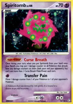 Moderately Played, English Pokemon Holo Spiritomb - 16/146 - Holo Rare DP - Lege - Image 1