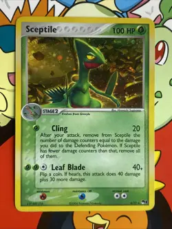 Sceptile 4/17 LP Cosmos Holo Pop Series 1 Pokemon League Challenge LP/MP Swirl - Image 1