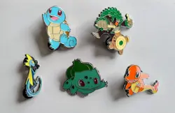🔥🔥🔥LOT Of 5 Pokemon Pins Never Worn Squirtle Charmander Bulbasaur + - Image 1