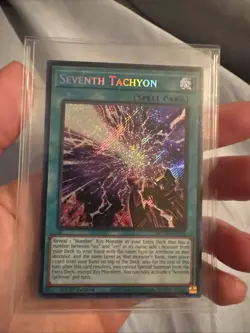 Mint Yu-Gi-Oh Seventh Tachyon 1st Edition SR Card MZTM-EN016 & Top Loader - Image 1