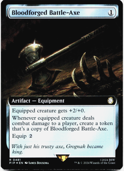 Bloodforged Battle-Axe (Extended Art) - FOIL - [Universes Beyond: Fallout] MTG - Image 3