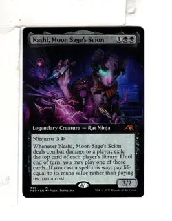 MTG SkeenAB Nashi Moon Sage's Scion BORDERLESS FOIL from Kamigawa ND. NM. - Image 1